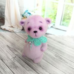 Lilac cute bear Collectible bear Teddy bear Interijr toys Interior toys The best gift for your beloved mother