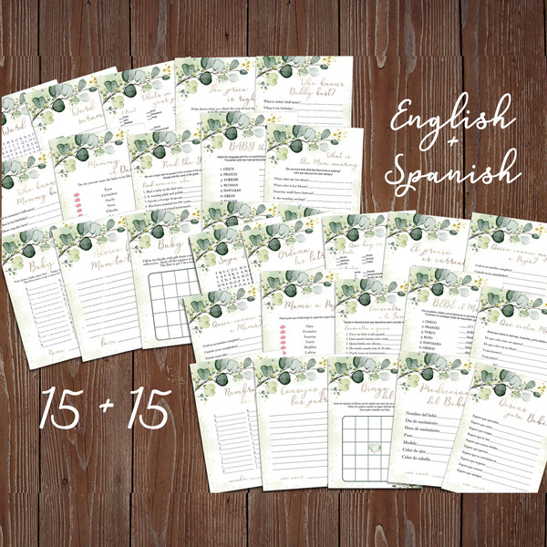 Eucalyptus Bilingual Baby Shower Games English and Spanish B | Inspire Uplift eucalyptus-bilingual-baby-shower-games-english-and-spanish-b-inspire-uplift