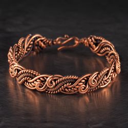 unique handmade copper bracelet womens bracelet antique style wire wrapped bracelet handcrafted wire weave jewelry