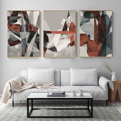 Wall Artwork, Black Red Art, Set Of 3 Posters, Bedroom Decor, Downloadable Prints, Abstract Painting, Triptych Abstract