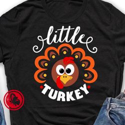 Thanksgiving decor Little turkey Kids shirt design  Farmhouse print Autumn Home ornament Farmers market design