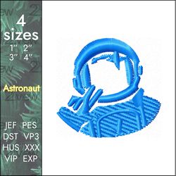Astronaut Embroidery Design, space traveler, Rocket travel, 4 sizes
