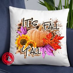 It's fall y'all Thanksgiving pumpkin sunflowers Leopard print Yellow flower Sublimation designs download Sublimate print