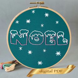 noel pattern pdf embroidery, christmas embroidery diy