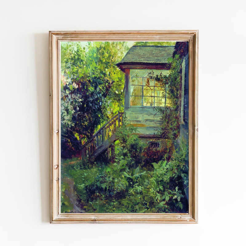 vintage cottage terace wall art print.jpg