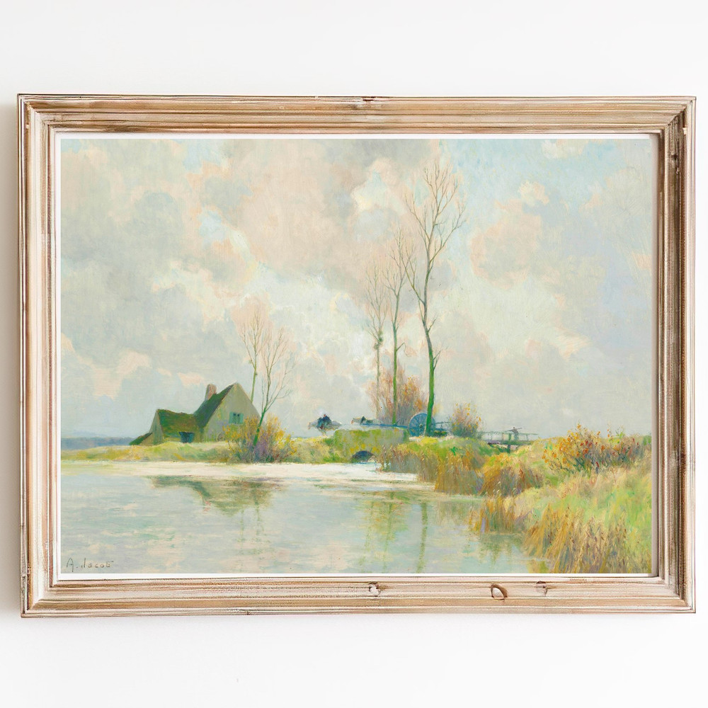 vintage lake wall art print .jpg