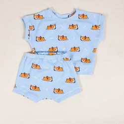 Corgi baby outfit, clothes set of 2: baby t-shirt and shorts, baby boy clothes, baby girl clothes, gift for newborn