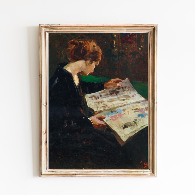 vintage girl reading wall art (1).jpg