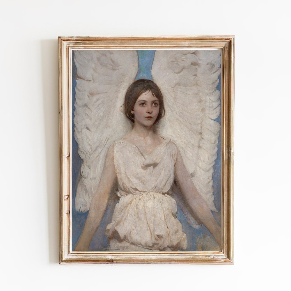 vintage girl angel giclee print.jpg