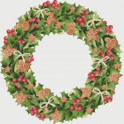 Cross Stitch Pattern | Wreath | Christmas | 3 Sizes | PDF Counted Vintage Highly Detailed Stitch