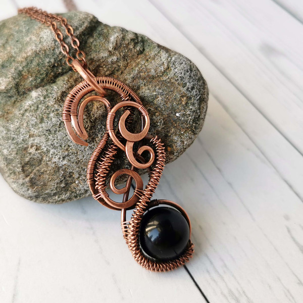 Black-Obsidian-necklace-Wire-wrapped-copper-pendant-with-Black-Obsidian-bead-8.jpg