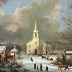 Cross Stitch Pattern | Winter Day 1875 | 6 Sizes | PDF Counted Vintage Highly Detailed Stitch