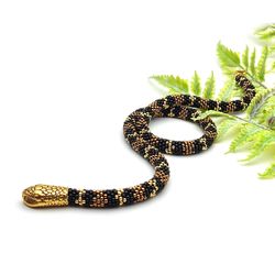 Brown snake necklace, Ouroboros necklace, Snake necklace, Ouroboros, Snake choker, Serpent choker