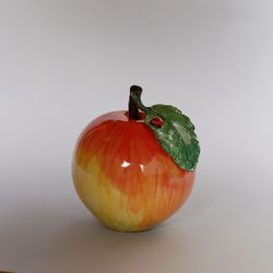 Ceramic apple Decorative figurine Fruit decor Ladybug Botanical ceramics art friend gift Home decor