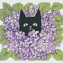 Cross Stitch Pattern | Black Cat | Illustration 1898 | PDF Counted Vintage Highly Detailed Stitch