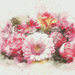 cross stitch pattern | flowers | 6 sizes | pdf counted vintage highly detailed stitch