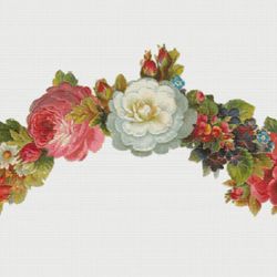Cross Stitch Pattern | Flowers | Decoration | 6 Sizes | PDF Counted Vintage Highly Detailed Stitch