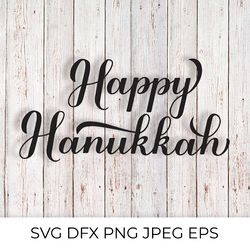 happy hanukkah calligraphy hand lettering