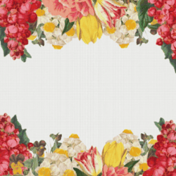 Cross Stitch Pattern | Flowers | Decoration | 4 Sizes | PDF Counted Vintage Highly Detailed Stitch