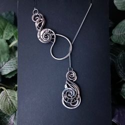 Wire wrapped lariat Y-necklace