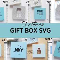 Christmas gift box bundle SVG 3D box papercut template svg