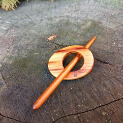 Woomens Wood Shawl Pin, Wood Scarf Pin, Wood Shawl Stick, Wooden Brooch, Handcrafted Shawl Pin, Figure Wooden Shawl Pin,