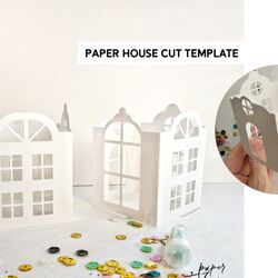 Paper house SVG template Christmas ornament svg