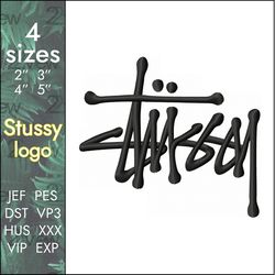 Stussy Embroidery Design, street wear brand logo, 4 sizes