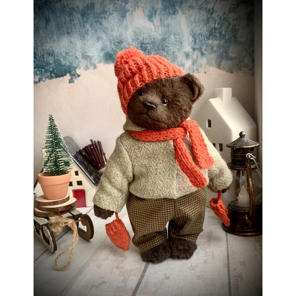 Tony teddy bear-Teddy bear handmade-collection bear-plush toy-cute toy-vintage toy-Teddy bear in clothes-ooak-artist toy 1.jpg