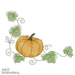Pumpkin Embroidery Design, Autumn Embroidery Design, Thanksgiving Embroidery