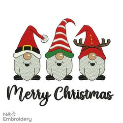 Christmas Gnomes embroidery design, Winter Gnomes
