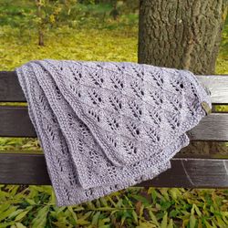 Beautiful warm openwork knitted scarf