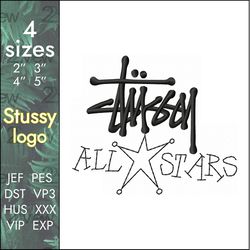 Stussy All Stars Embroidery Design, street wear brand logo, Tom Hardy, 4 sizes