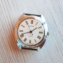 Wostok 17 jewels Soviet mens watch wind up - Vostok Roman dial mechanical wrist watch made in USSR