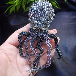 Octopus pin brooch, a unique marine jewelry, a personal gift to a friend