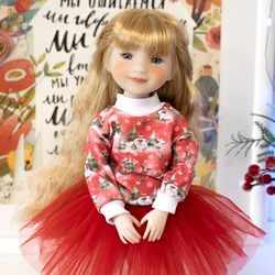 Christmas sweatshirt for Ruby Red Fashion Friends doll 14.5 inches, RRFF Christmas costume, 14" doll Christmas sweater