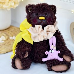 Stuffed teddy  bear, OOAK teddy bear, flexible toy, interior toy, Buka Teddy bear handmade, collection bear