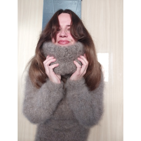 Fuzzy mohair sweater turtleneck - Inspire Uplift