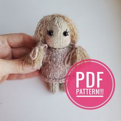 Doll in dress pattern toy. PDF. Amigurumi tutorial.