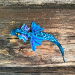 Needle felted dragon pin for women Dragon brooch for girl Wool dragon jewelry