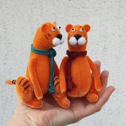 Funny toy Tiger, Cute tiger, Handmade Stuffed Toy Animal, gift, Small Plush tiger, Artist toy