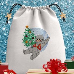 Space Christmas embroidery design Christmas 2 sizes DIGITAL files for machine embroidery