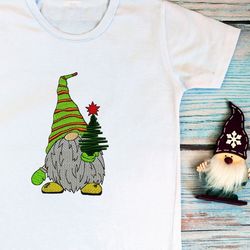 Christmas Gnome embroidery design 3 sizes DIGITAL files for machine embroidery