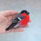 Red bullfinch felt bird brooch for women (7).JPG