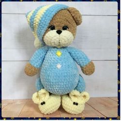 Crochet pattern teddy bear, amigurumi bear, sweet bear, crochet bear toy, plush teddy bear