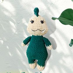 Crochet Pattern of dinosaur in English. Super soft mischievous dinosaur crochet tutorial. Crochet pattern toys
