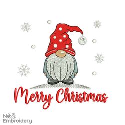 Merry Christmas Gnome Embroidery Designs, Christmas Decor Machine Embroidery File
