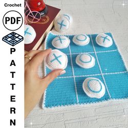 Crochet Pattern Tic Tac Toe Game, Crochet Game For Travel