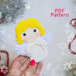 Angel PDF Pattern - Tutorial of a cute Christmas decoration for an Advent Calendar or Felt Christmas