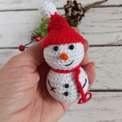 Crochet Christmas decoration for car, crochet snowman rear view mirror decor, Xmas tree ornaments, Xmas gift snowman